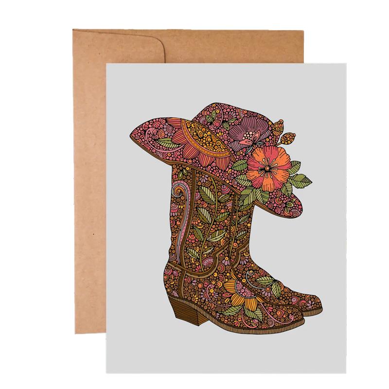 Boot and Hat Card